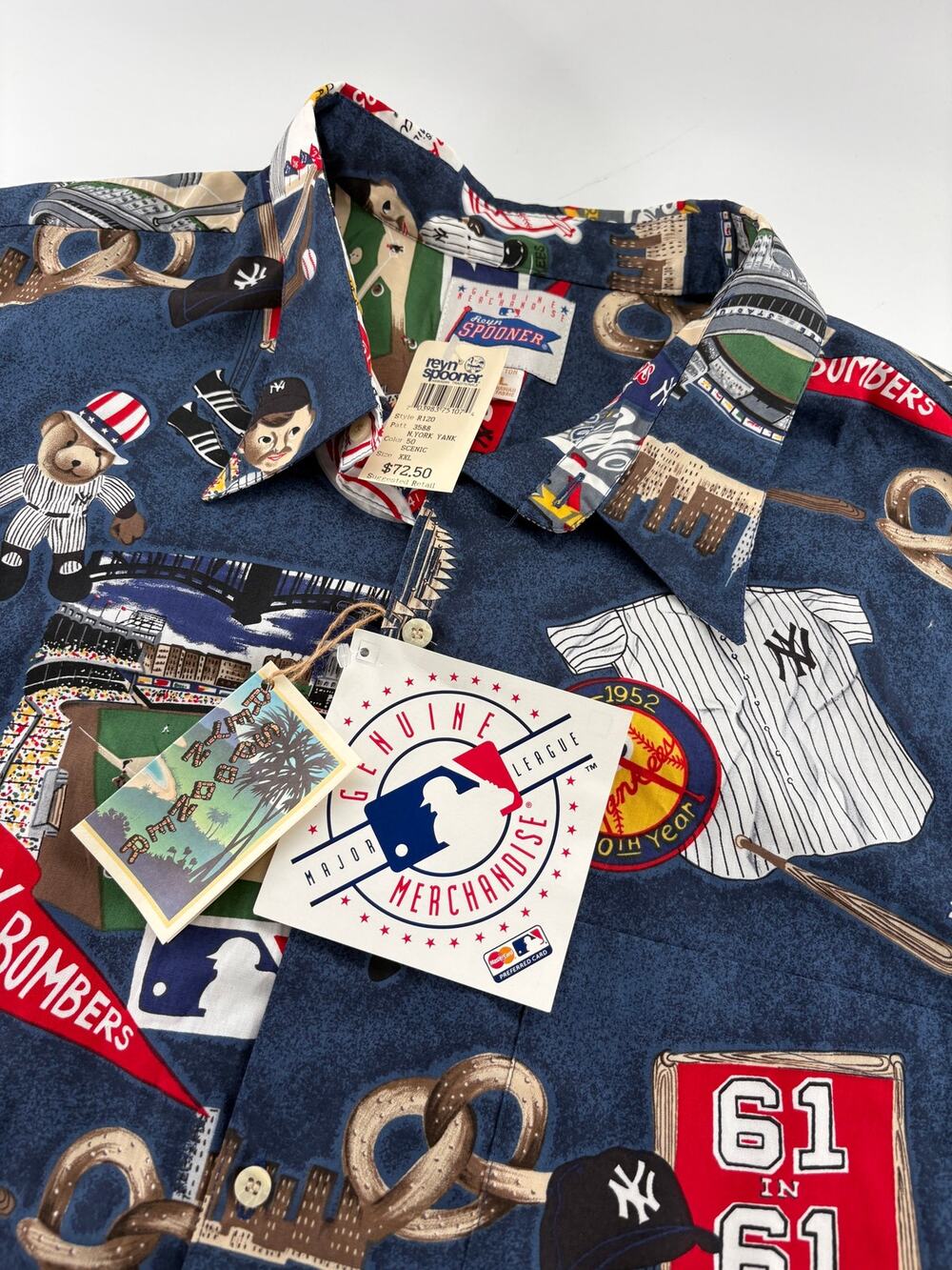 NWT Vintage Reyn Spooner New York Yankees Hawaiian Shirt Men's XXL MLB Aloha